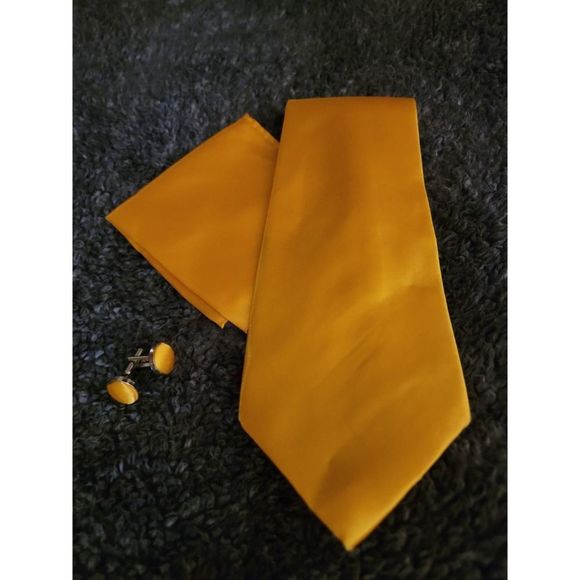 Yellow Fashion Necktie Set New - Picture 1 of 4